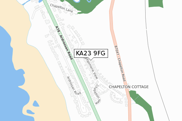 KA23 9FG map - large scale - OS Open Zoomstack (Ordnance Survey)