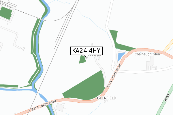 KA24 4HY map - large scale - OS Open Zoomstack (Ordnance Survey)