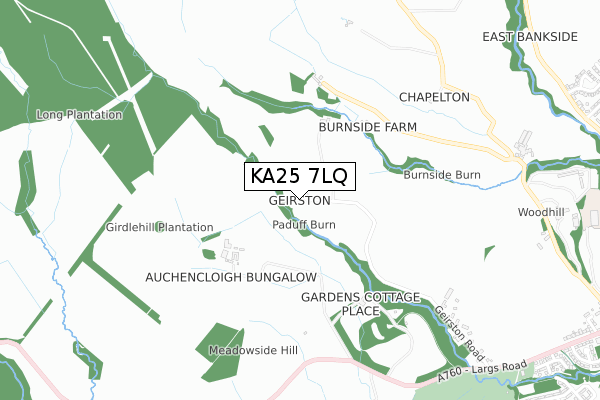 KA25 7LQ map - small scale - OS Open Zoomstack (Ordnance Survey)