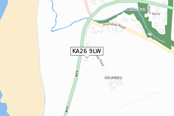 KA26 9LW map - large scale - OS Open Zoomstack (Ordnance Survey)