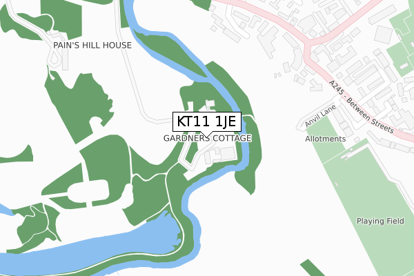 KT11 1JE map - large scale - OS Open Zoomstack (Ordnance Survey)