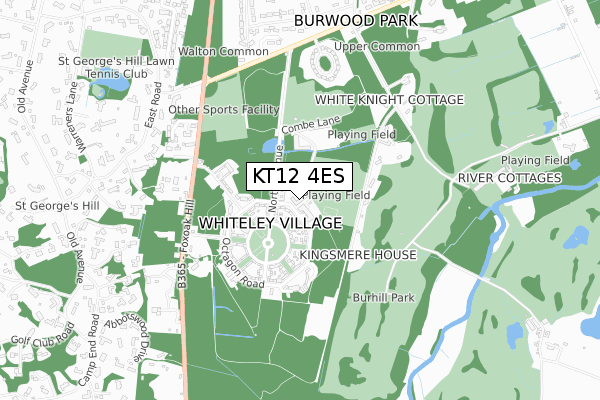 KT12 4ES map - small scale - OS Open Zoomstack (Ordnance Survey)