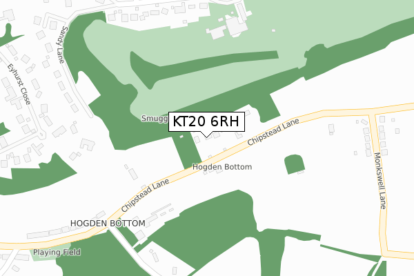 KT20 6RH map - large scale - OS Open Zoomstack (Ordnance Survey)