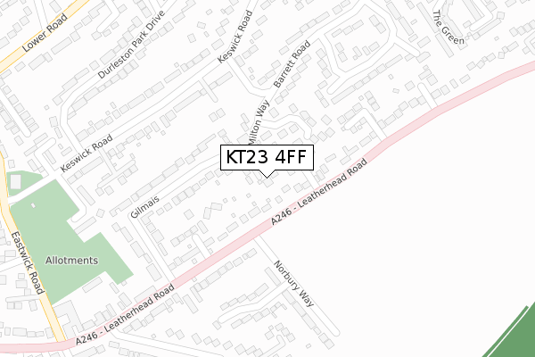 KT23 4FF map - large scale - OS Open Zoomstack (Ordnance Survey)