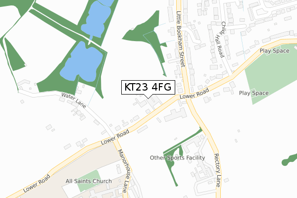 KT23 4FG map - large scale - OS Open Zoomstack (Ordnance Survey)