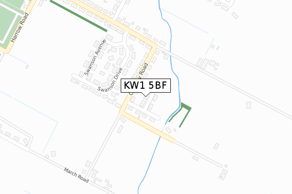 KW1 5BF map - large scale - OS Open Zoomstack (Ordnance Survey)