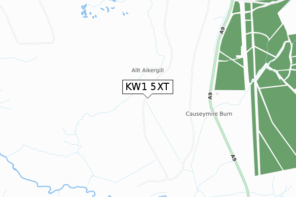 KW1 5XT map - small scale - OS Open Zoomstack (Ordnance Survey)