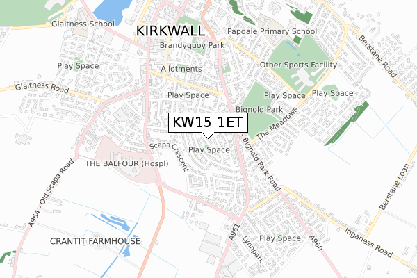 KW15 1ET map - small scale - OS Open Zoomstack (Ordnance Survey)