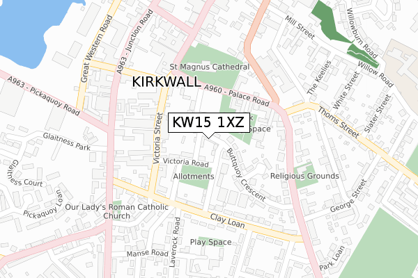 KW15 1XZ map - large scale - OS Open Zoomstack (Ordnance Survey)