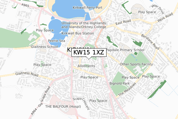 KW15 1XZ map - small scale - OS Open Zoomstack (Ordnance Survey)