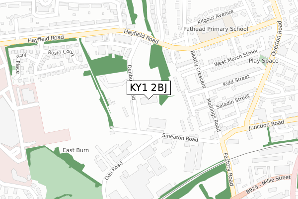 KY1 2BJ map - large scale - OS Open Zoomstack (Ordnance Survey)