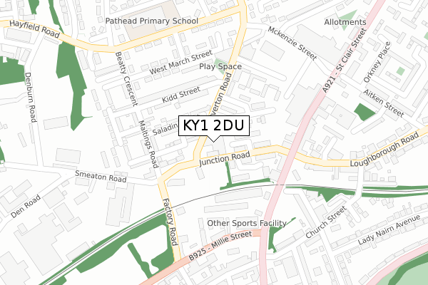 KY1 2DU map - large scale - OS Open Zoomstack (Ordnance Survey)