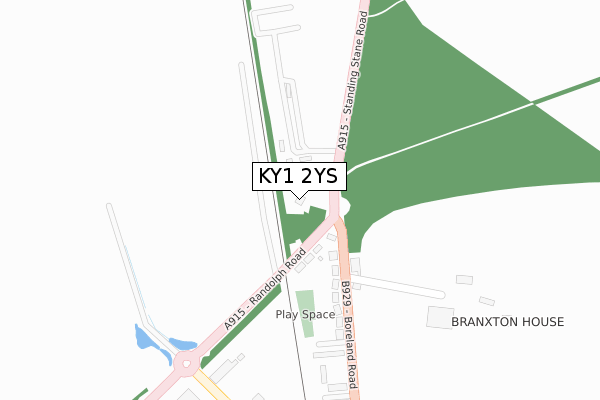 KY1 2YS map - large scale - OS Open Zoomstack (Ordnance Survey)