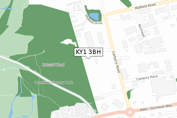 KY1 3BH map - large scale - OS Open Zoomstack (Ordnance Survey)