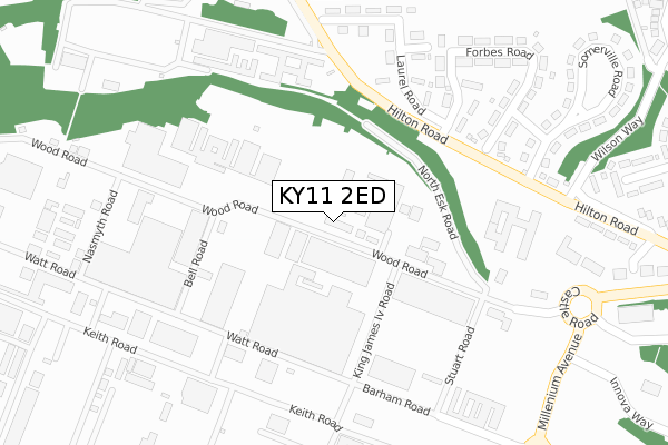 KY11 2ED map - large scale - OS Open Zoomstack (Ordnance Survey)