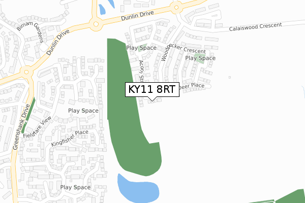 KY11 8RT map - large scale - OS Open Zoomstack (Ordnance Survey)