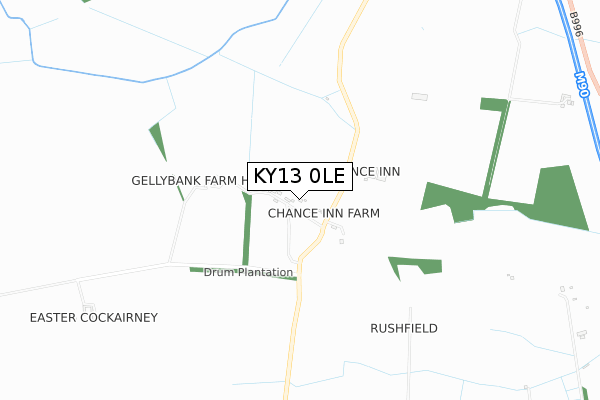 KY13 0LE map - small scale - OS Open Zoomstack (Ordnance Survey)