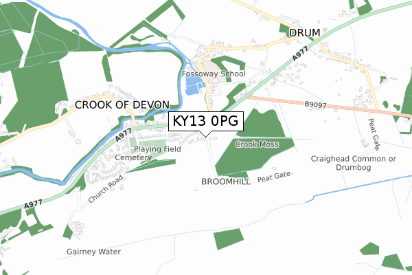 KY13 0PG map - small scale - OS Open Zoomstack (Ordnance Survey)