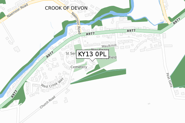 KY13 0PL map - large scale - OS Open Zoomstack (Ordnance Survey)