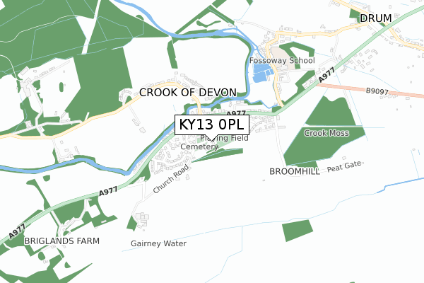 KY13 0PL map - small scale - OS Open Zoomstack (Ordnance Survey)