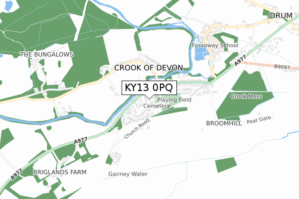 KY13 0PQ map - small scale - OS Open Zoomstack (Ordnance Survey)