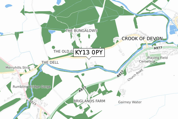 KY13 0PY map - small scale - OS Open Zoomstack (Ordnance Survey)