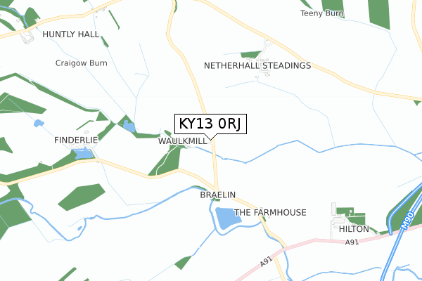 KY13 0RJ map - small scale - OS Open Zoomstack (Ordnance Survey)