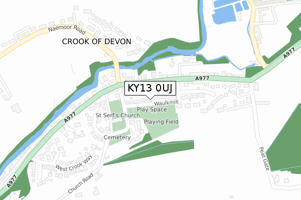 KY13 0UJ map - large scale - OS Open Zoomstack (Ordnance Survey)