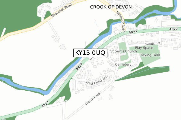 KY13 0UQ map - large scale - OS Open Zoomstack (Ordnance Survey)