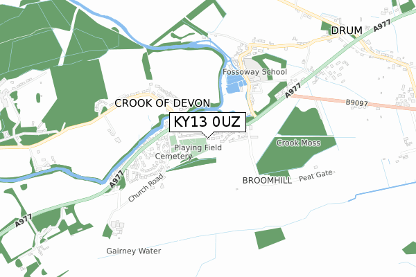 KY13 0UZ map - small scale - OS Open Zoomstack (Ordnance Survey)