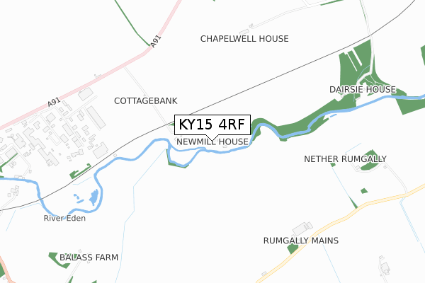 KY15 4RF map - small scale - OS Open Zoomstack (Ordnance Survey)