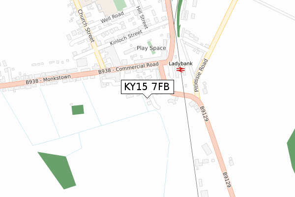 KY15 7FB map - large scale - OS Open Zoomstack (Ordnance Survey)