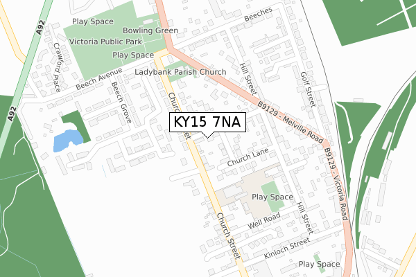 KY15 7NA map - large scale - OS Open Zoomstack (Ordnance Survey)