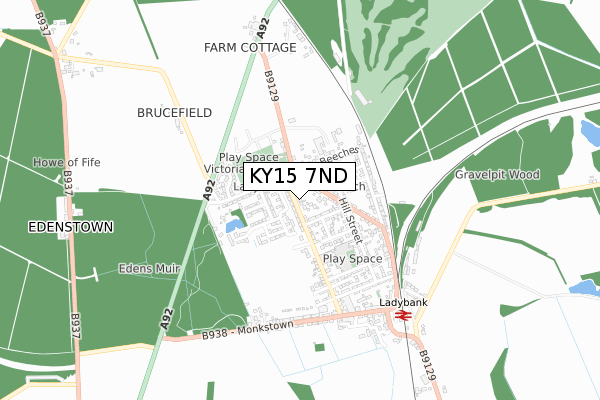 KY15 7ND map - small scale - OS Open Zoomstack (Ordnance Survey)