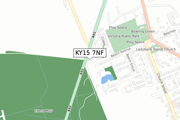 KY15 7NF map - large scale - OS Open Zoomstack (Ordnance Survey)