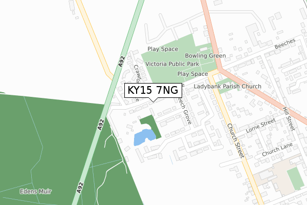 KY15 7NG map - large scale - OS Open Zoomstack (Ordnance Survey)