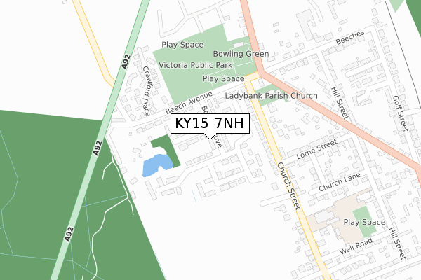 KY15 7NH map - large scale - OS Open Zoomstack (Ordnance Survey)