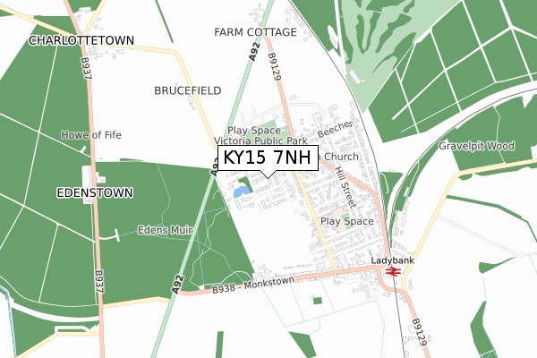 KY15 7NH map - small scale - OS Open Zoomstack (Ordnance Survey)