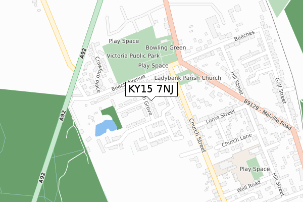 KY15 7NJ map - large scale - OS Open Zoomstack (Ordnance Survey)