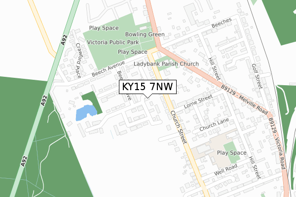 KY15 7NW map - large scale - OS Open Zoomstack (Ordnance Survey)