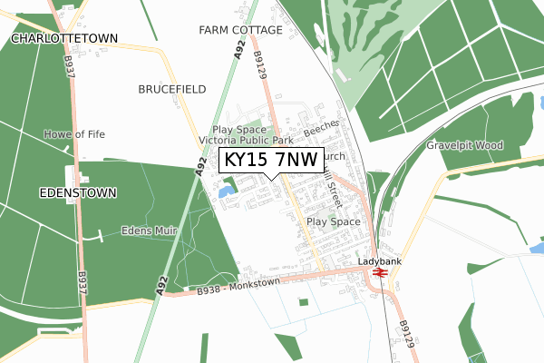 KY15 7NW map - small scale - OS Open Zoomstack (Ordnance Survey)