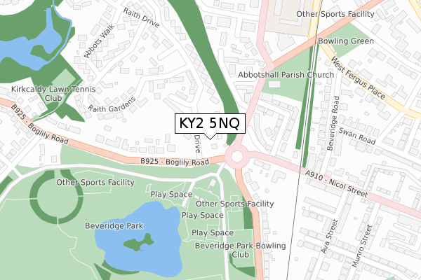 KY2 5NQ map - large scale - OS Open Zoomstack (Ordnance Survey)