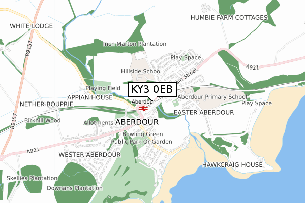 KY3 0EB map - small scale - OS Open Zoomstack (Ordnance Survey)