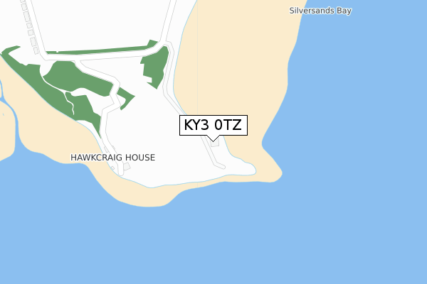 KY3 0TZ map - large scale - OS Open Zoomstack (Ordnance Survey)