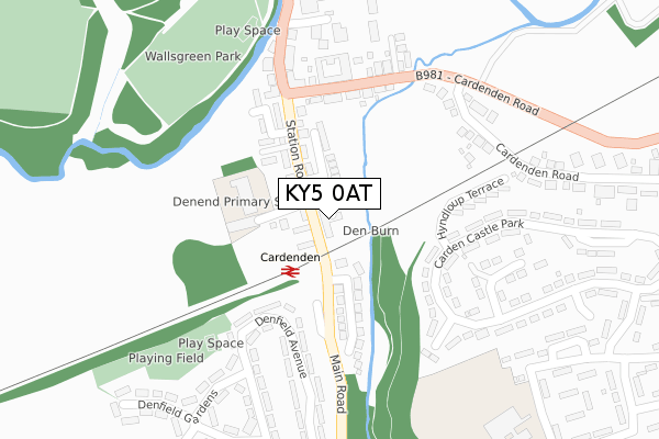 KY5 0AT map - large scale - OS Open Zoomstack (Ordnance Survey)