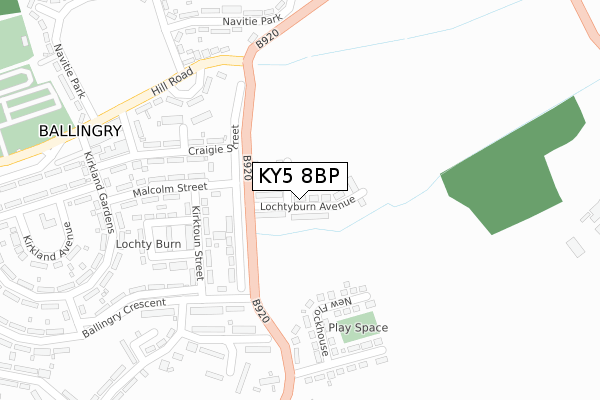 KY5 8BP map - large scale - OS Open Zoomstack (Ordnance Survey)
