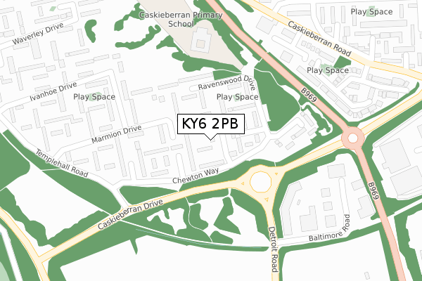 KY6 2PB map - large scale - OS Open Zoomstack (Ordnance Survey)