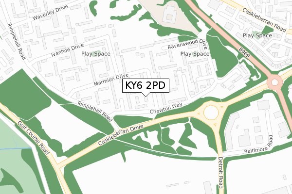 KY6 2PD map - large scale - OS Open Zoomstack (Ordnance Survey)