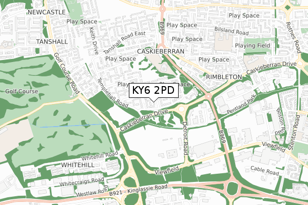 KY6 2PD map - small scale - OS Open Zoomstack (Ordnance Survey)