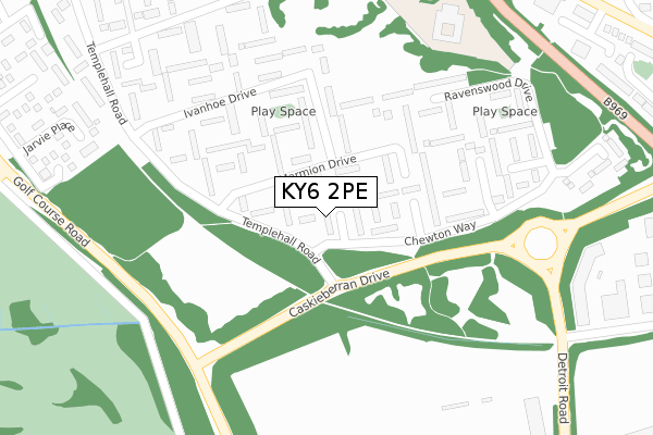 KY6 2PE map - large scale - OS Open Zoomstack (Ordnance Survey)